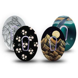 ExpressionMed Wild & Wonder Variety Pack Dexcom G6 Sticker and Tape Modern Landscape, Vinyl Sticker and Tape Design CGM Design