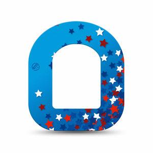 ExpressionMed Confetti Stars Omnipod Mini Tape Single Tape Sprinkle Of Stars, Adhesive Tape Pump Design