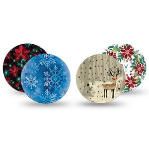 ExpressionMed Winter Woodland Cheer Variety Pack Dexcom G7 Overpatch, Dexcom Stelo Glucose Biosensor System, 4-Pack Tape Variety Holiday Scenery, Overlay Tape CGM Design