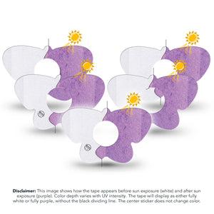 ExpressionMed Solar Violet Infusion Set Butterfly Shape Tape, 10-Pack Tape Photochromatic Color Shift, Plaster Continuous Glucose Monitor Design