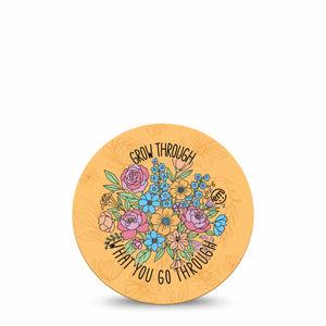 ExpressionMed Strength in Bloom Freestyle Libre, Libre 2 Plus, and Abbott Lingo OverPatch, Single Tape Bright bouquet Fixing Ring Tape for Continuous Glucose Monitor