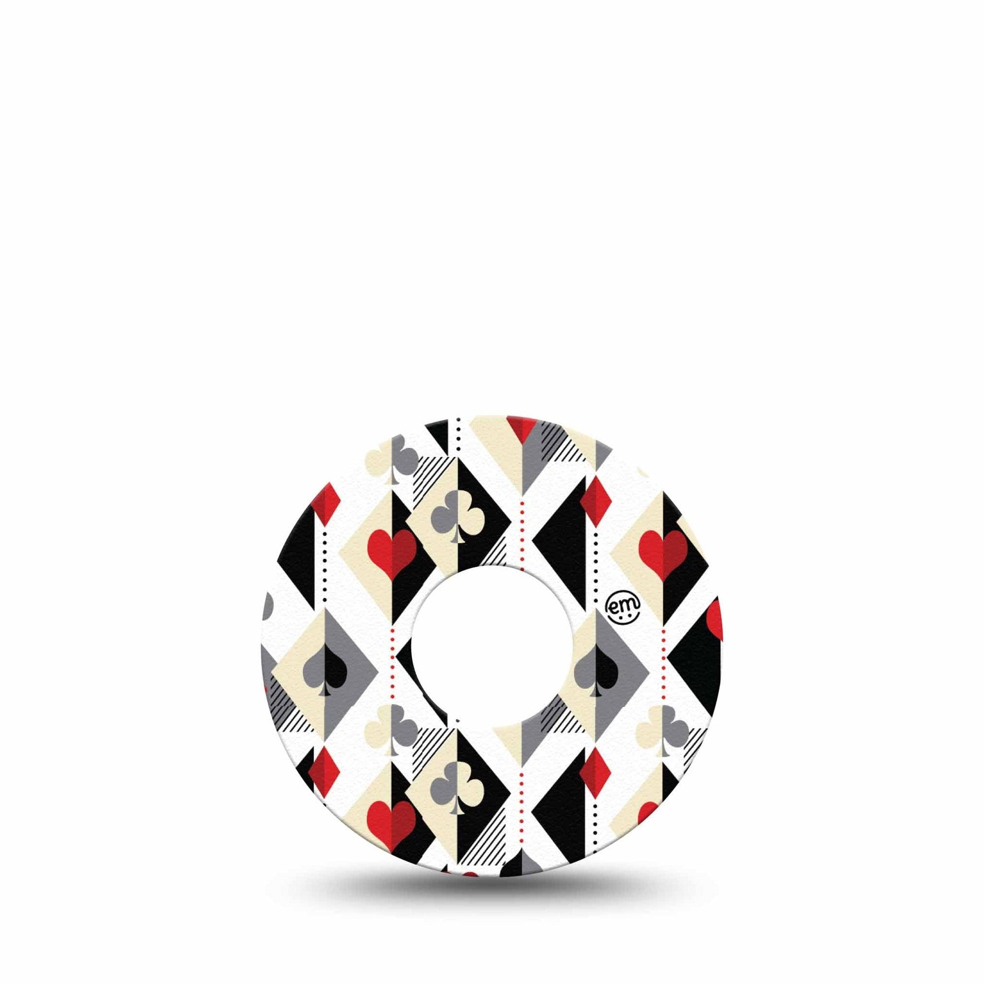 ExpressionMed Playing Cards Freestyle Libre 3 and Libre 3 Plus Tape Single Tape Standard Playing Card Pattern, Adhesive Tape Continuous Glucose Monitor Design