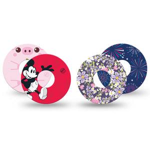 ExpressionMed Playful Freestyle Libre 3 and Libre 3 Plus, 4-Pack Tape fun graphic design Best Covers for CGM