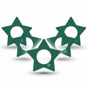 ExpressionMed Forest Green Freestyle Libre 2 and Libre 2 Plus Star Shape Tape, Abbott Lingo, 5-Pack Tape Deep Green Hue, Adhesive Tape CGM Design