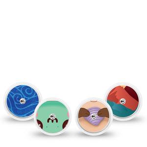 ExpressionMed River Retreat Variety Pack Freestyle Libre and Libre 2 Plus Sticker, Abbott Lingo, 4-Pack Sticker Variety Adorable Marine Wildlife, Vinyl Graphics Continuous Glucose Monitor Design