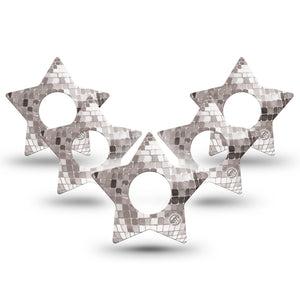 ExpressionMed Mirror Ball Infusion Star, 10-Pack Disco ball inspired Waterproof Sensor Cover For Pump