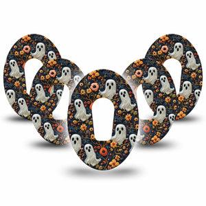 ExpressionMed Embroidered Ghost Dexcom G6 Tape, 5-Pack Tape Textile Ghosts Inspired, Plaster Continuous Glucose Monitor Design