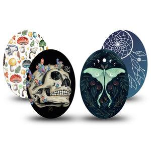 ExpressionMed Witching Hour Variety Pack Medtronic Guardian Enlite Universal Oval 4-Pack  Tape Variety Celestial Magic Themes, Plaster CGM Design