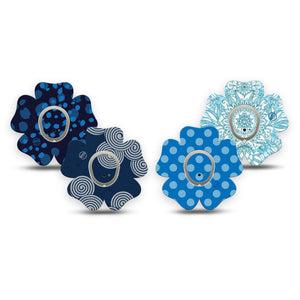 ExpressionMed Barbie Splash Variety Pack Dexcom G7 Flower Shape Tape, Dexcom Stelo Glucose Biosensor System, 4-Pack Tape and 4-Pack Stickers Variety Mandala and Circles, Plaster CGM Design