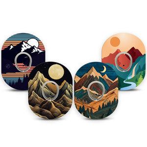 ExpressionMed Mountain Escapade Dexcom G7 and Dexcom Stelo Glucose Biosensor System, tape and sticker  mountain landscape nature design Decorative Decal for CGM
