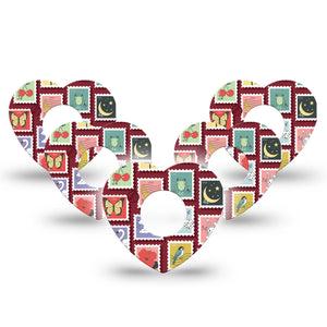ExpressionMed Postage Stamp Infusion Heart, 10-Pack Cute icon postage stamps Adhesive Tape For Pump