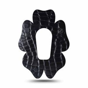 ExpressionMed Black Aligator Skin Dexcom G6 Flower Shape Tape Single Tape Cool Alligator Skin Inspired, Adhesive Patch Continuous Glucose Monitor Design