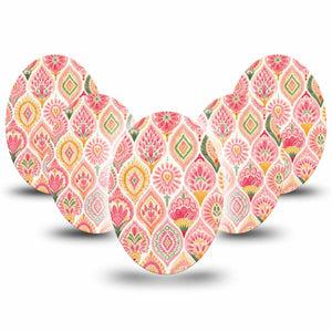 ExpressionMed Blush Medtronic Guardian Enlite Universal Oval, 5-Pack subtle pink texture Fixing Ring Tape for Continuous Glucose Monitor