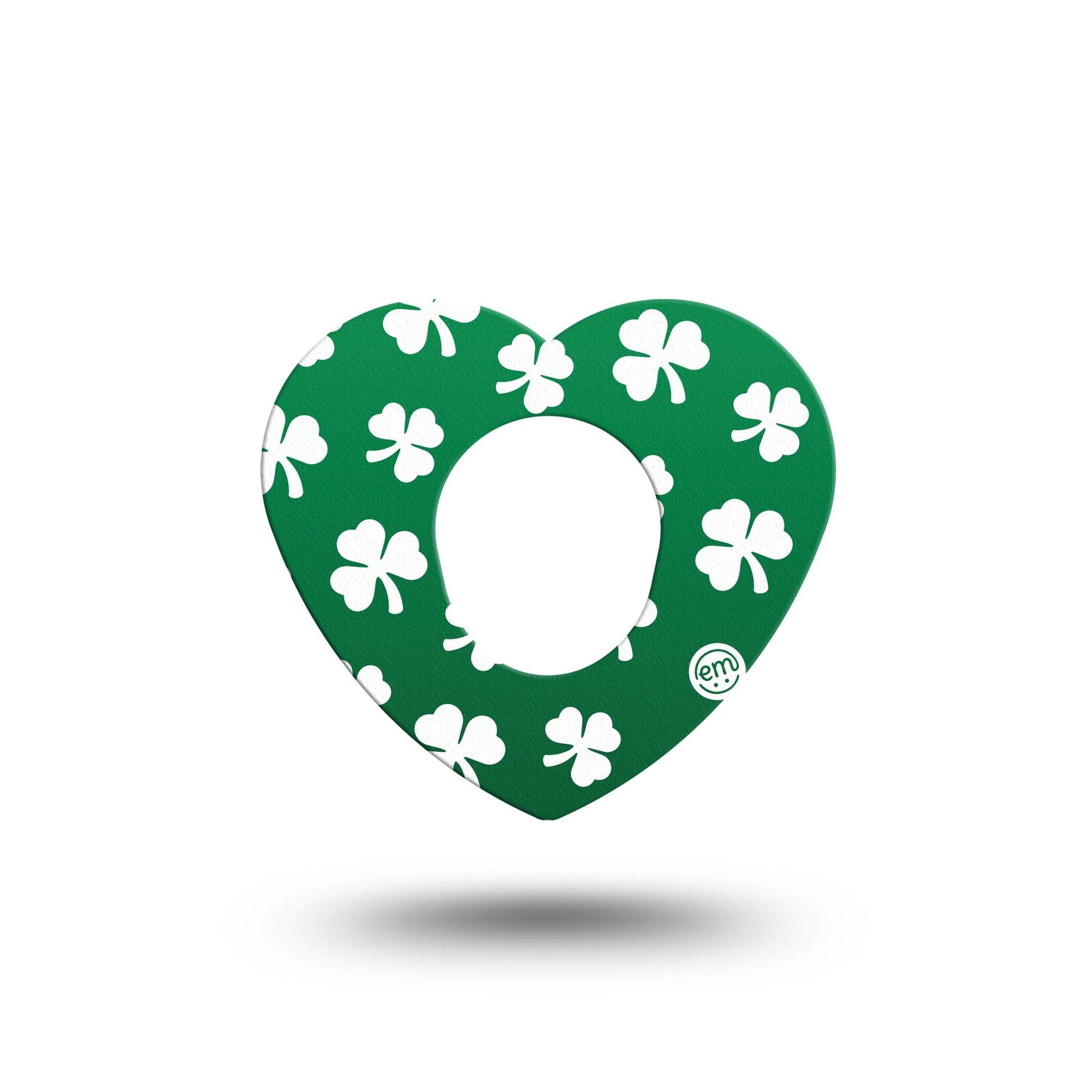 ExpressionMed Shamrock Dexcom G7 Heart Shape Tape, Dexcom Stelo Glucose Biosensor System, Single Tape Shamrock Leaves, Overlay Patch CGM Design