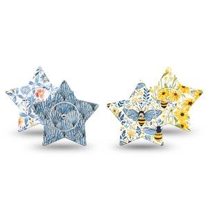 ExpressionMed Sunny Coast Freestyle Libre, Libre 2 Plus, and Abbott Lingo Star, tape and sticker  Cozy yellows and blues Waterproof Sensor Cover for CGM