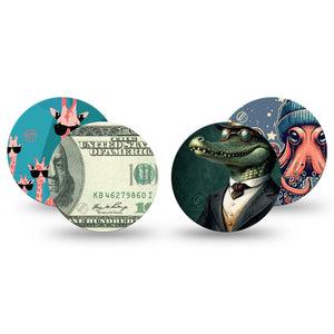 ExpressionMed Action Crew Variety Pack Variety Pack Freestyle Libre 3 and Libre 3 Plus Overpatch, 4-Pack Tape Variety Action Movie Inspired Animals, Adhesive Patch CGM Design