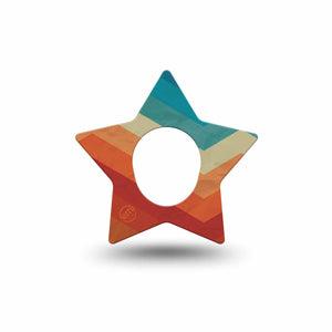 ExpressionMed Retro Winter Coat Dexcom G7 Star Shape Tape, Dexcom Stelo Glucose Biosensor System, Single Tape Bold Retro Aesthetic, Overlay Patch CGM Design