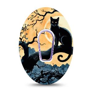 ExpressionMed Spooky Black Cat Dexcom G6 Sticker and Tape  Cute Eerie Cat, Vinyl Sticker and Tape Design CGM Design
