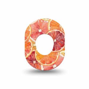 ExpressionMed Oranges Dexcom G7 and Dexcom Stelo Glucose Biosensor System Mini, Single Tape Layered citrus slices Waterproof Plaster for CGM