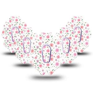 ExpressionMed Pastel Flower Dexcom G6 Flower Shape Tape 5-Pack Tape and 5-Pack Sticker Pastel Bouquet, Adhesive Patch Continuous Glucose Monitor Design