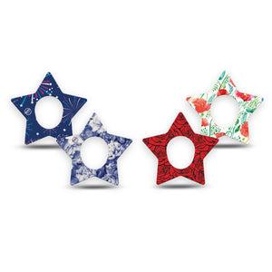 ExpressionMed Heritage Floral Dexcom G7 and Dexcom Stelo Glucose Biosensor System Star, 4-Pack Tape vintage floral Overlay Tape for Continuous Glucose Monitor