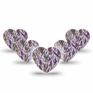 ExpressionMed Stitched Bloom Freestyle Libre 3 and Libre 3 Plus Heart, 5-Pack Tape and 5-Pack Sticker Threaded florals Adhesive Patch for Continuous Glucose Monitor