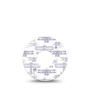 ExpressionMed Airplane Infusion Set Tape, 5-Pack Tape Small Aircraft Outlines, Overlay Patch Continuous Glucose Monitor Design