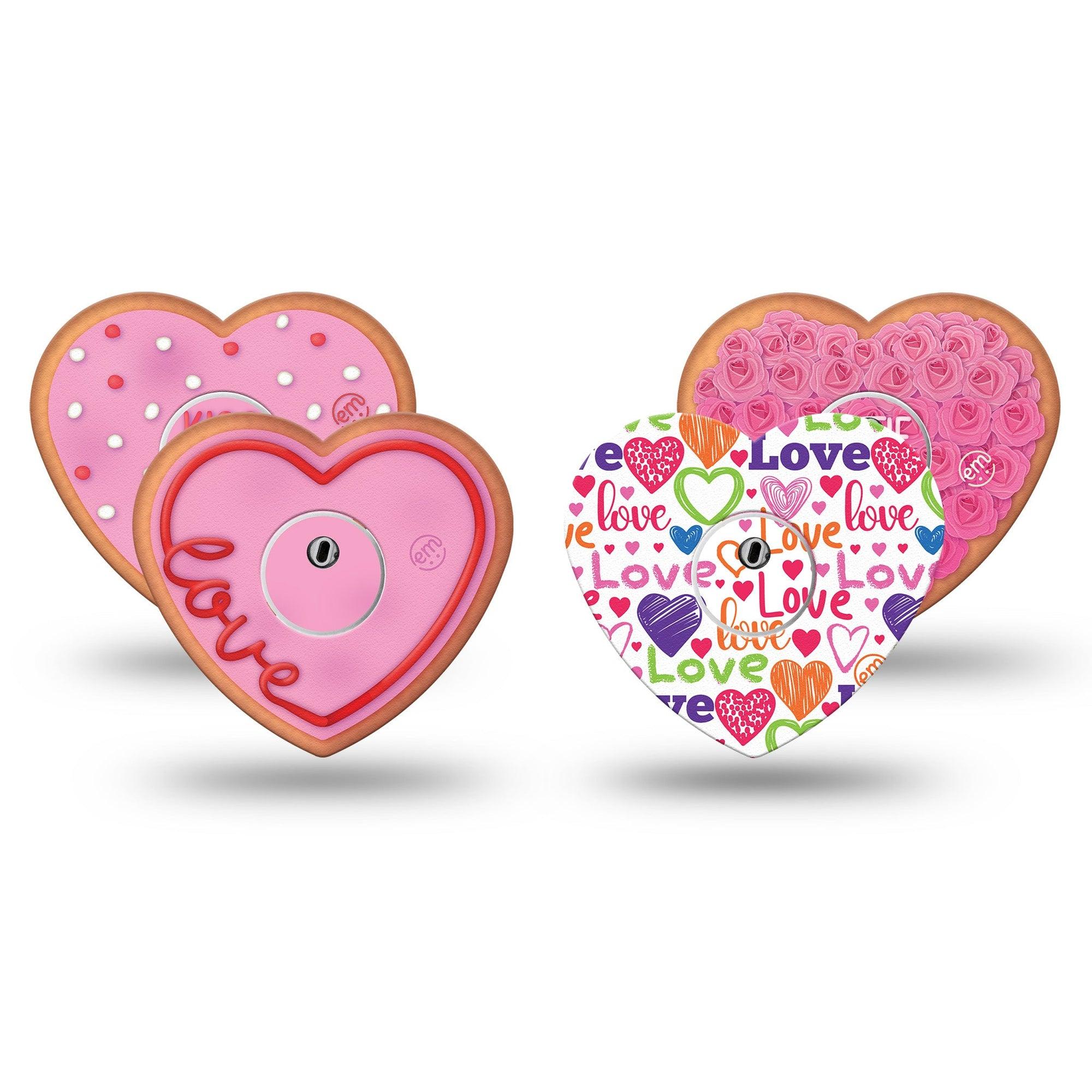 ExpressionMed Valentine Hearts Freestyle Libre 3 and Libre 3 Plus Sticker and Tape  Valentine's Day Hearts, Vinyl Sticker and Tape Pairing CGM Design