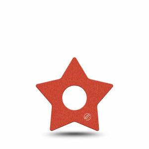 ExpressionMed Cherry Red Freestyle Libre 3 and Libre 3 Plus Star Shape Tape, Single Tape Pantone Color, Patch CGM Design