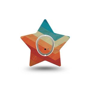 ExpressionMed Retro Winter Coat Dexcom G7 Star Shape Tape, Dexcom Stelo Glucose Biosensor System, Single Tape and Single Sticker Bold Retro Aesthetic, Overlay Patch CGM Design