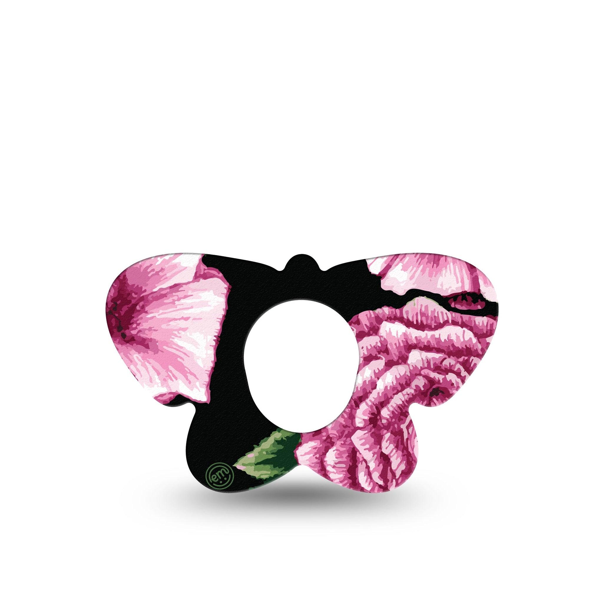 ExpressionMed Intricate Floral Dexcom G7 Butterfly Shape Tape, Dexcom Stelo Glucose Biosensor System, Single Tape Detailed Blooms, Adhesive Tape CGM Design