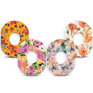 ExpressionMed Sunset Petals Variety Pack Dexcom G7 Tape, Dexcom Stelo Glucose Biosensor System, 4-Pack Tape Variety Summer Florals, Overlay Tape CGM Design