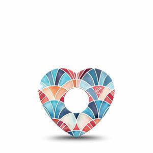 ExpressionMed Watercolor Fan Freestyle Libre 3 and Libre 3 Plus Heart, Single Tape Summertime fan print Vinyl Decoration for CGM