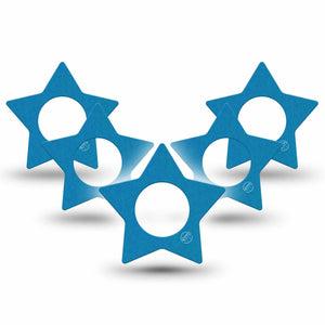ExpressionMed Teal Freestyle Libre 2 and Libre 2 Plus Star Shape Tape, Abbott Lingo, 5-Pack Tape Solid Color, Adhesive Tape CGM Design