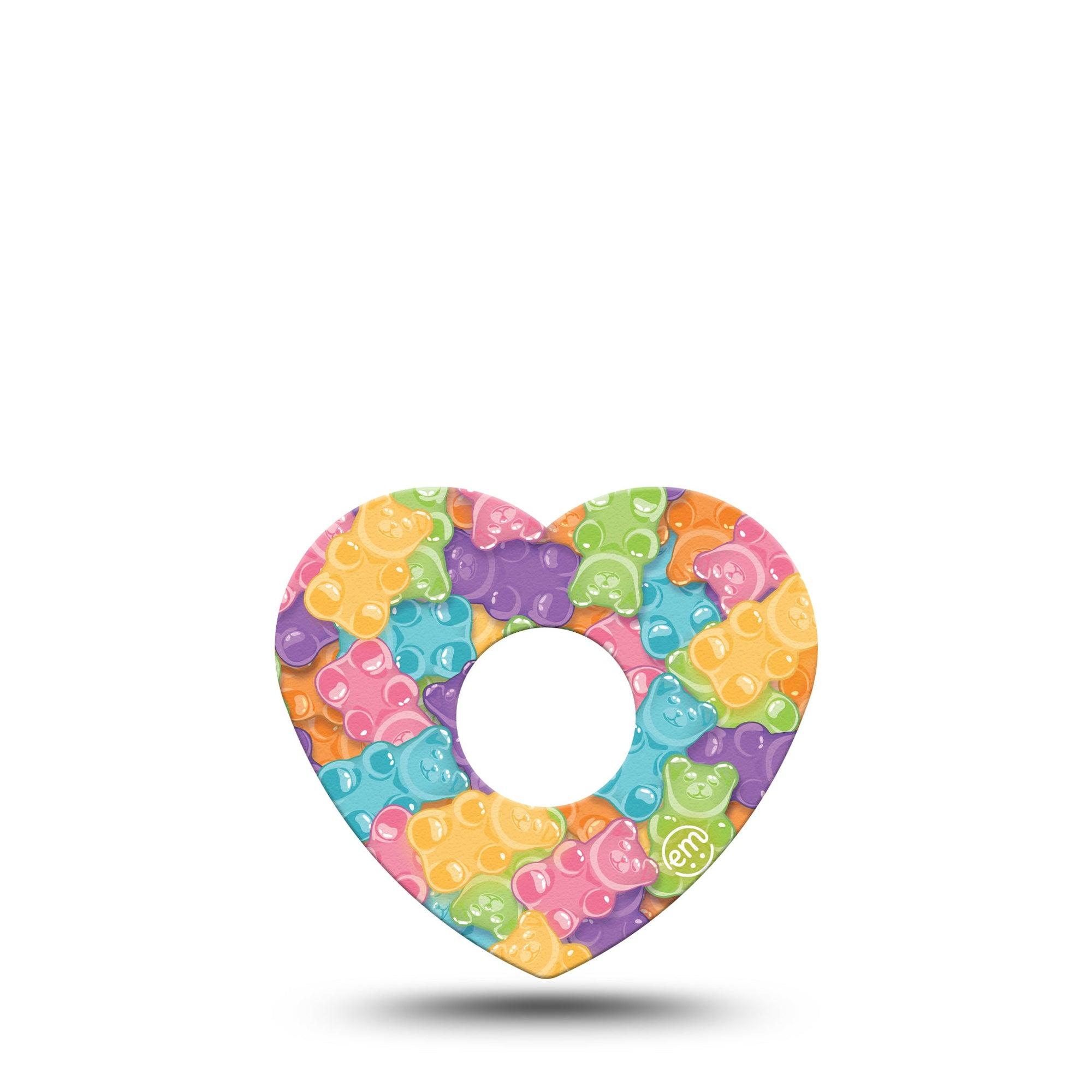 ExpressionMed Gummy Bears Freestyle Libre 3 Heart Shape Tape Single Tape Bite-Sized Patch CGM Design