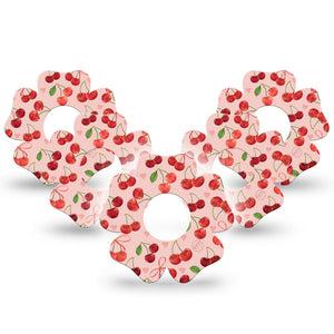 ExpressionMed Cherries Infusion Set Flower Shape Tape, 10-Pack Tape Wild Cherries, Plaster Continuous Glucose Monitor Design