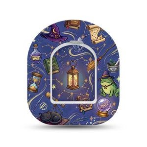 ExpressionMed Wizarding World Omnipod Mini, Single Tape and Single Sticker magical fantasy aesthetic Sensor Cover For Pump