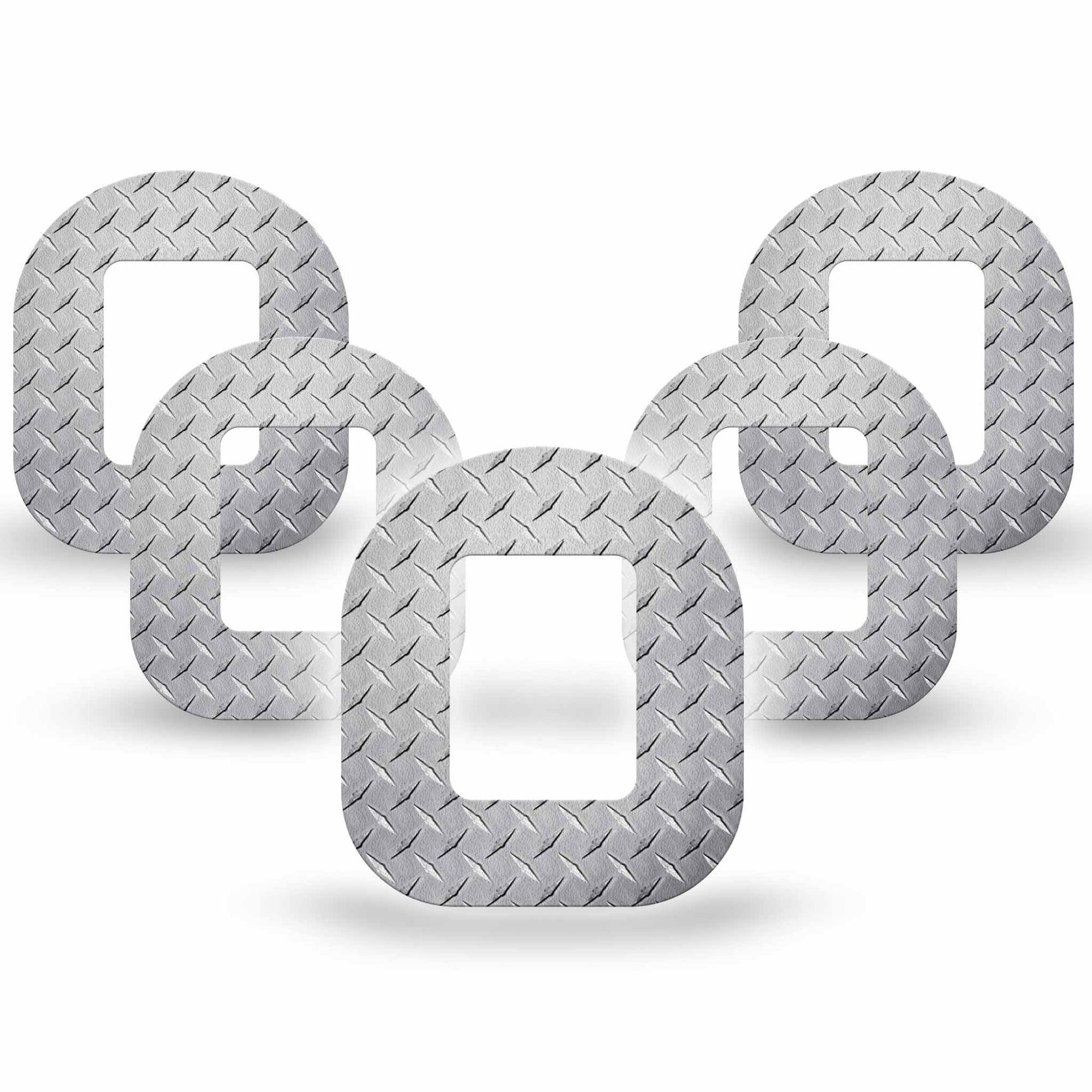 ExpressionMed Grid Iron Patch 5-Pack Silver iron inspired print Pump Fixing Ring Design
