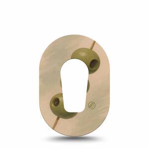 ExpressionMed Olives Dexcom G6 Mini, Single Tape Watercolor olives Adhesive Tape for CGM