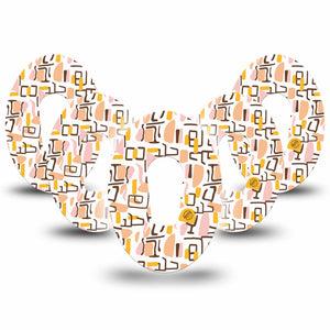 ExpressionMed Squiggles Dexcom G6 Tape, 5-Pack Tape Retro Inspired Pattern, Plaster Continuous Glucose Monitor Design