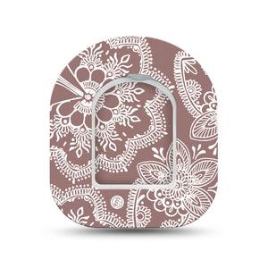 ExpressionMed Henna Omnipod Surface Center Sticker and Mini Tape Artificial Tattoo Vinyl Sticker and Tape Design Pump Design