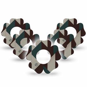 ExpressionMed Timberline  Freestyle Libre, Libre 2 Plus, and Abbott Lingo Flower, 5-Pack Woodsy color palette Sensor Cover for Continuous Glucose Monitor