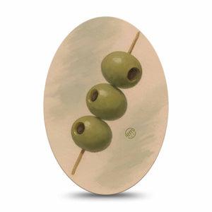 ExpressionMed Olives Medtronic Guardian Enlite Universal Oval, Single Tape Olives on a pick Vinyl Decoration for CGM