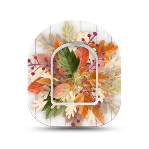ExpressionMed Autumn Leaves Omnipod Surface Center Sticker and Mini Tape Pile of Autumn Leaves Vinyl Sticker and Tape Design Pump Design