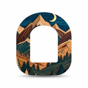 ExpressionMed Wood Mountains Omnipod Mini, Single Tape forest mountain style Accessories For Pump