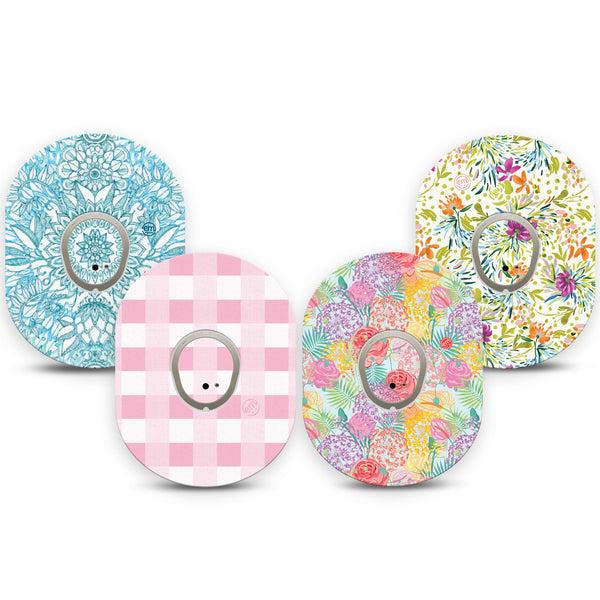ExpressionMed Fresh Greenery Dexcom G7 and Dexcom Stelo Glucose Biosensor System, tape and sticker  Pastel florals Decorative Decal for CGM