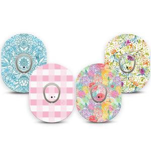 ExpressionMed Fresh Greenery Dexcom G7 and Dexcom Stelo Glucose Biosensor System, tape and sticker  Pastel florals Decorative Decal for CGM