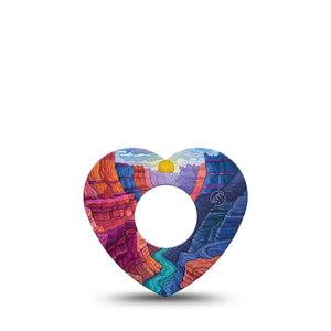ExpressionMed Grand Canyon Infusion Heart, 5-Pack earthy rock aesthetic Overlay Patch For Insulin Pump