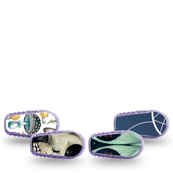ExpressionMed Witching Hour Variety Pack Dexcom G6 Sticker 4-Pack Sticker Variety Whimsy and Spells, Vinyl Decoration Continuous Glucose Monitor Design