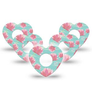 ExpressionMed Meditation Lotus Infusion Set Heart Shape Tape 10-Pack Tape Peaceful Lotus, Plaster Continuous Glucose Monitor Design